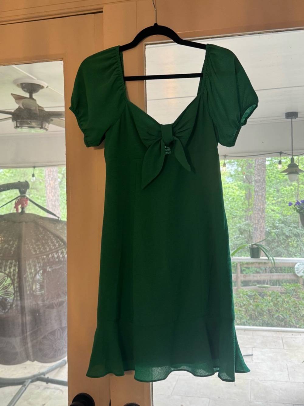 BCBGeneration Emerald Green Tie-Front Mini Dress